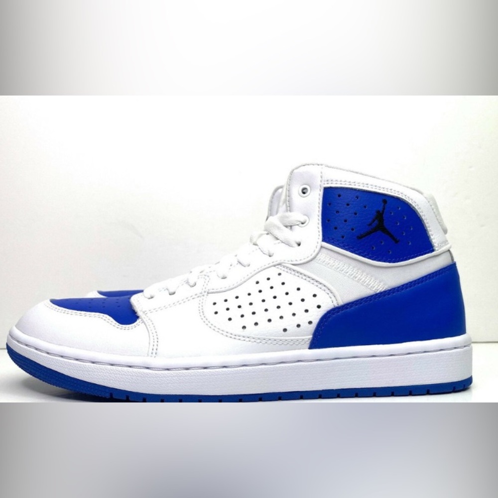 Jordan Access- Size 13M- White and Blue High-Top Sneakers